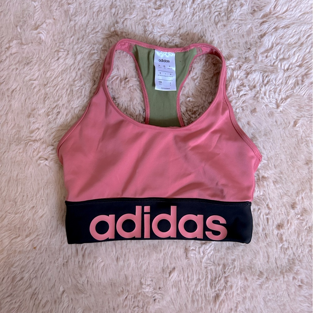 Adidas sports bra. Like new. Soft pink orange .